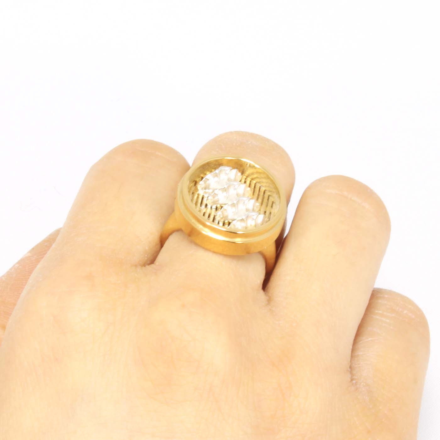 Dumpling Ring in Sterling Silver & 24ct Gold Plate